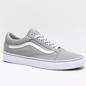 Vans Old Skool Drizzle Grey & White Skate Shoes